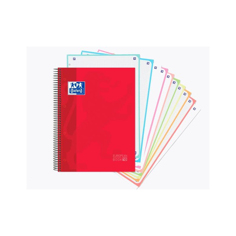 400118931 OXFORD CUADERNO EUROPEANBOOK 10 CLASSIC MICROPERFORADO 150 HOJAS 5X5 TAPAS EXTRADURAS CLASSIC A4+ C/ SURTIDOS