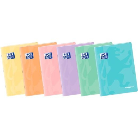 400172932 OXFORD LIBRETA GRAPADA EASYBOOK 48H A4 4X4MM TAPA DE PLÁSTICO C/SURTIDOS PASTEL