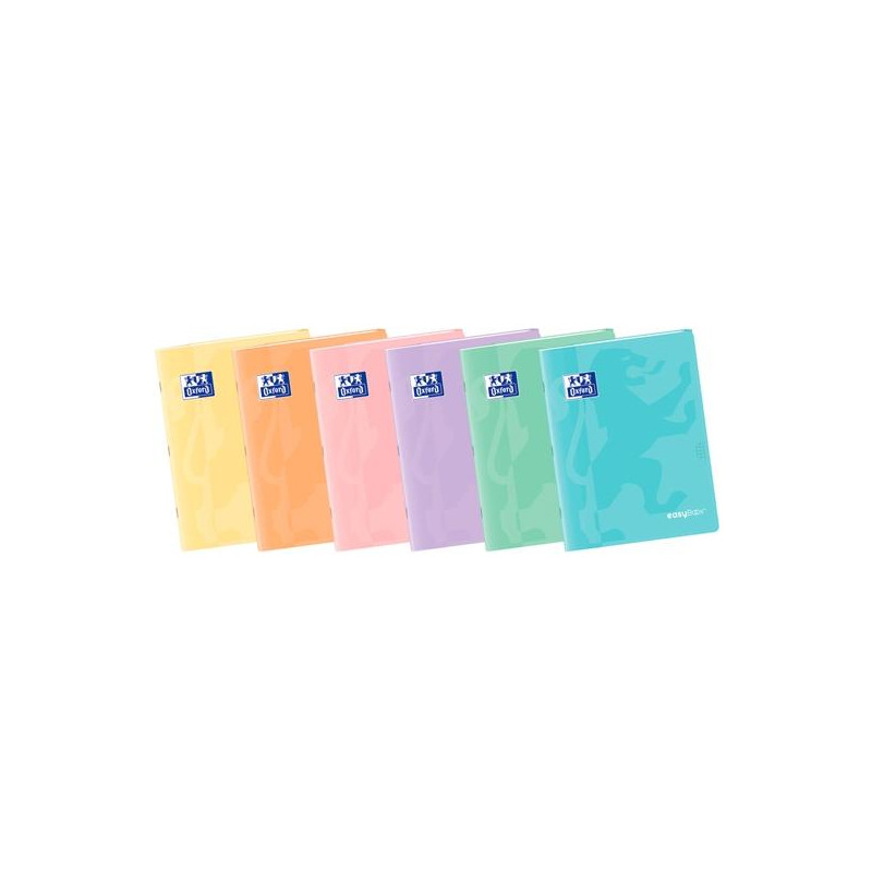 400172933 OXFORD LIBRETA GRAPADA EASYBOOK 48H A5 4X4MM TAPA DE PLÁSTICO C/SURTIDOS PASTEL