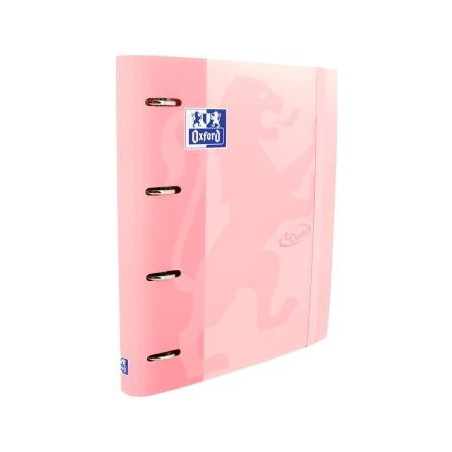 400127154 OXFORD CARPETA ANILLAS 4X35MM TOUCH EUROPEANBINDER C/RECAMBIO 100H A4+ 5X5 T/EXTRADURA FLAMINGO PASTEL