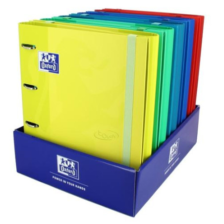 400136667 OXFORD CARPETA ANILLAS 4X35 EUROPEANBINDER TOUCH A4+ C/RECAMBIO 100 HOJAS 90GR 5X5 SURTIDOS