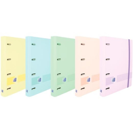 400174550 OXFORD CARPETA ANILLAS EBINDER 4X25MM LIVE&GO POLYFOAM C/RECAMBIO A5+ DOTS PASTEL