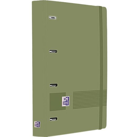 400195520 OXFORD EUROPEANBINDER LIVE&GO CARPETA ANILLAS 4X35 A4+ C/RECAMBIO 5X5 WRITE&ERASE POLYFOAM VERDE SAFARI
