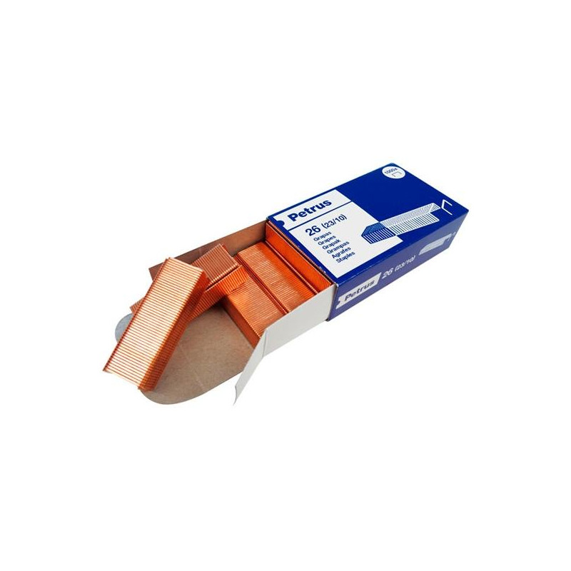 55719 PETRUS GRAPAS MOD.26 (23/10) COBREADAS PARA GRAPADORA 1600 -CAJA DE 1000-