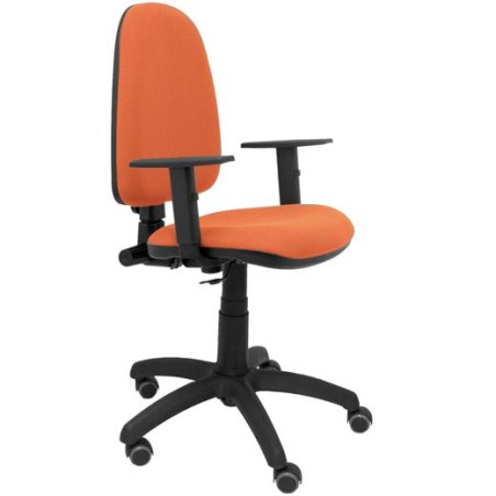 04CPBALI363B10RP PIQUERAS Y CRESPO SILLA AYNA GIRATORIA C.PERMANENTE BRAZOS REG. RUEDAS DE PARQUÉ TEJIDO BALI MARRÓN