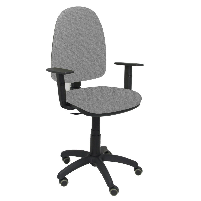 04CPBALI40B10RP PIQUERAS Y CRESPO SILLA AYNA GIRATORIA C.PERMANENTE BRAZOS REG. RUEDAS DE PARQUÉ TEJIDO BALI GRIS CLARO