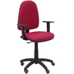 04CPBALI933B10RP PIQUERAS Y CRESPO SILLA AYNA GIRATORIA C.PERMANENTE BRAZOS REGULABLES RUEDAS DE PARQUÉ TEJIDO BALI GRANATE