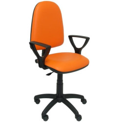 04CPSPV83BGOLF PIQUERAS Y CRESPO SILLA AYNA GIRATORIA C.PERMANENTE BRAZOS FIJOS TAPIZADO SIMILPIEL NARANJA