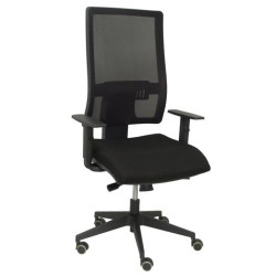 10SBALI840SC PIQUERAS Y CRESPO SILLA HORNA GIRATORIA SINCRO BRAZOS REG. RESPALDO MALLA ASIENTO TEJIDO BALI NEGRO