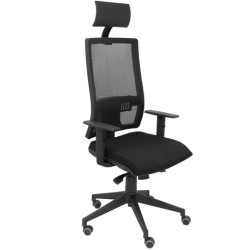 10SBALI840TK PIQUERAS Y CRESPO SILLA HORNA GIRATORIA SINCRO BRAZOS REG. CABECERO RESPALDO MALLA ASIENTO TEJIDO BALI NEGRO