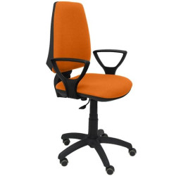 14CPBALI308BGOLFRP PIQUERAS Y CRESPO SILLA ELCHE GIRATORIA C.PERMANENTE BRAZOS FIJOS RUEDAS DE PARQUÉ TEJIDO BALI NARANJA