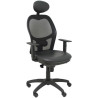 15SNSPNEC PIQUERAS Y CRESPO SILLA JORQUERA GIRATORIA ASINCRO CABECERO BRAZOS REG. RESPALDO MALLA ASIENTO SIMILPIEL NEGRO