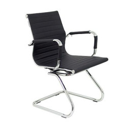 258CPNE PIQUERAS Y CRESPO MODELO MADROÑO SILLON PATIN ASIENTO Y RESPALDO EN SIMIPIEL COLOR NEGRO