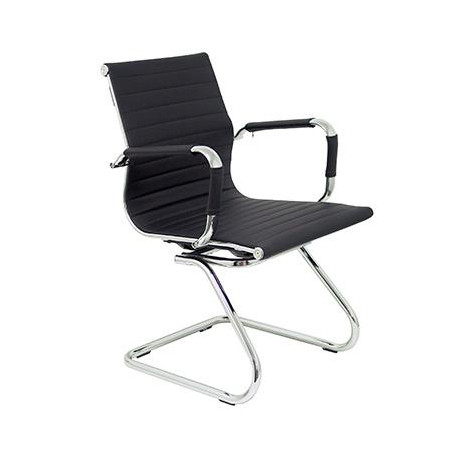 258CPNE PIQUERAS Y CRESPO MODELO MADROÑO SILLON PATIN ASIENTO Y RESPALDO EN SIMIPIEL COLOR NEGRO