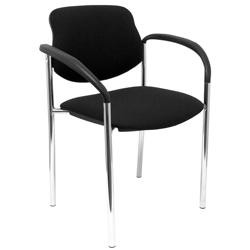 27CRBALI840CB PIQUERAS Y CRESPO SILLA FIJA STYL B/FIJOS CHASIS CROMO TEJIDO BALI NEGRO