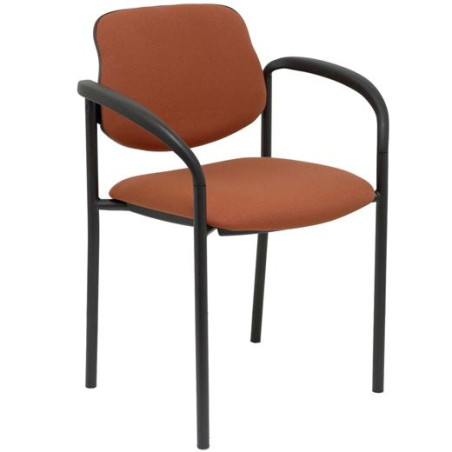 27NBALI363CB PIQUERAS Y CRESPO SILLA FIJA STYL B/FIJOS CHASIS NEGRO TEJIDO BALI MARRÓN