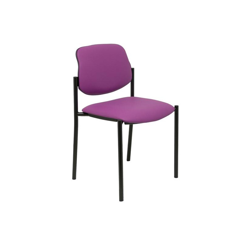 27NSPMO PIQUERAS Y CRESPO SILLA FIJA STYL SIN BRAZOS CHASIS NEGRO TAPIZADO SIMILPIEL MORADO