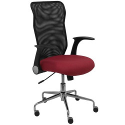 4031BALI933 PIQUERAS Y CRESPO SILLA MINAYA GIRATORIA MECANISMO BASCULANTE B/REGULABLES RESPALDO MALLA NEGRO ASIENTO 3D GRANATE