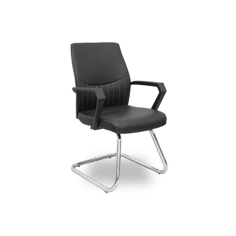 520PACRSP840 PIQUERAS Y CRESPO SILLA DE VISITA OPTI520 PATÍN REFORZADA BRAZOS FIJOS SIMILPIEL NEGRO