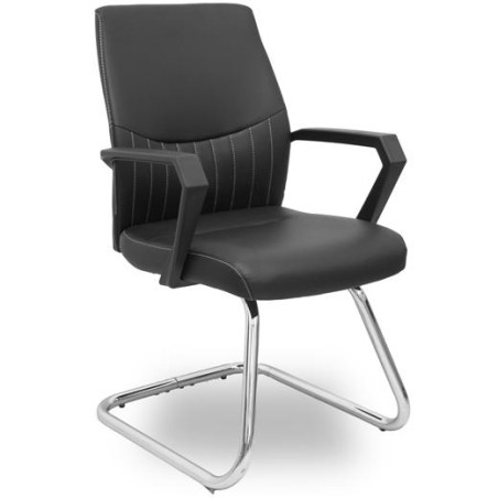 520PACRSP840 PIQUERAS Y CRESPO SILLA DE VISITA OPTI520 PATÍN REFORZADA BRAZOS FIJOS SIMILPIEL NEGRO