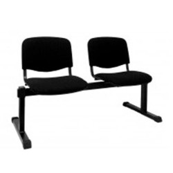 B2ARAN840 PIQUERAS Y CRESPO BANCADA ISO 2 PLAZAS TAPIZADO ARAN NEGRO