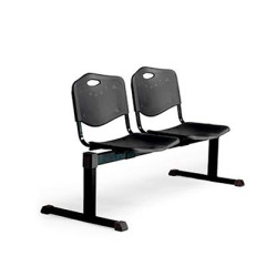 B2PINE PIQUERAS Y CRESPO BANCADA ISO 2 PLAZAS ASIENTO Y RESPALDO PVC NEGRO