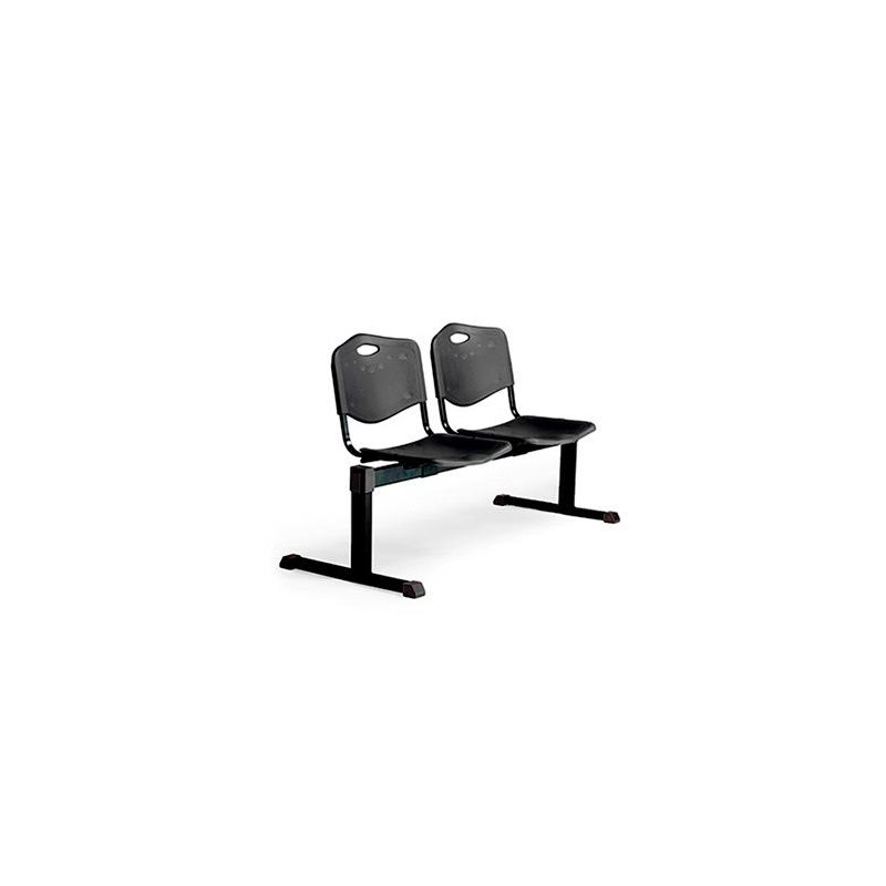 B2PINE PIQUERAS Y CRESPO BANCADA ISO 2 PLAZAS ASIENTO Y RESPALDO PVC NEGRO