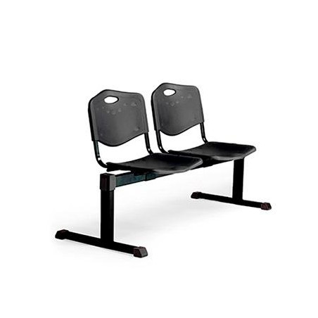 B2PINE PIQUERAS Y CRESPO BANCADA ISO 2 PLAZAS ASIENTO Y RESPALDO PVC NEGRO