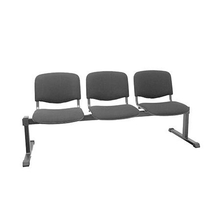 B3ARAN840 PIQUERAS Y CRESPO BANCADA ISO 3 PLAZAS TAPIZADO ARAN NEGRO