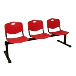 B3PIRJ PIQUERAS Y CRESPO BANCADA ISO 3 PLAZAS ASIENTO Y RESPALDO PVC ROJO