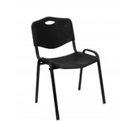 PACK226PTNI840 PIQUERAS Y CRESPO PACK DE 2 SILLAS FIJAS APILABLES ISO ASIENTO Y RESPALDO PVC NEGRO