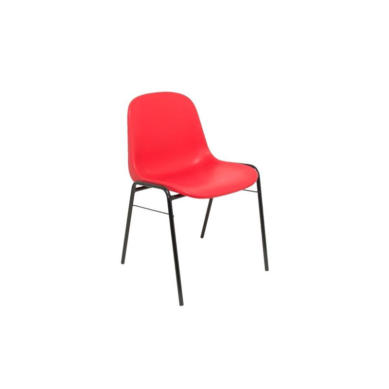 PACK423RJ PIQUERAS Y CRESPO PACK DE 4 SILLAS FIJAS APILABLES BETA ASIENTO Y RESPALDO PVC ROJO