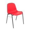 PACK423RJ PIQUERAS Y CRESPO PACK DE 4 SILLAS FIJAS APILABLES BETA ASIENTO Y RESPALDO PVC ROJO