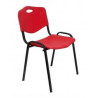 PACK426IRJ PIQUERAS Y CRESPO PACK DE 4 SILLAS FIJAS APILABLES ISO ASIENTO Y RESPALDO PVC ROJO