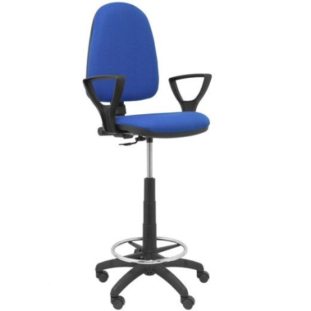 T04CPBALI229BGOLF PIQUERAS Y CRESPO TABURETE AYNA B/FIJOS REGULABLE EN ALTURA Y ARO REPOSAPIÉS TAPIZADO BALI AZUL