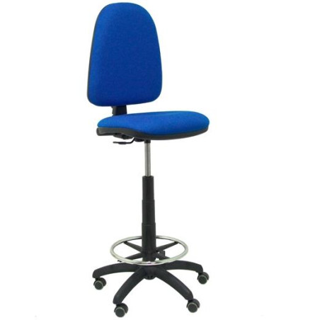 T04CPBALI229RP PIQUERAS Y CRESPO TABURETE AYNA S/BRAZOS REGULABLE EN ALTURA Y ARO REPOSAPIÉS RUEDAS DE PARQUÉ TAPIZADO BALI AZUL