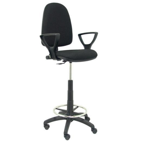 T04CPBALI840BGOLF PIQUERAS Y CRESPO TABURETE AYNA B/FIJOS REGULABLE EN ALTURA Y ARO REPOSAPIÉS TAPIZADO BALI NEGRO