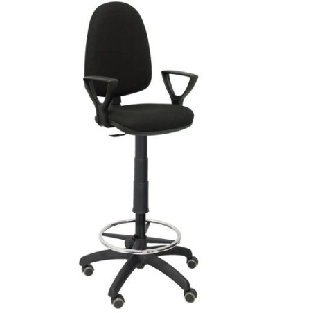 T04CPBALI840BGOLFRP PIQUERAS Y CRESPO TABURETE AYNA GIRATORIO CP ARO REPOSAPIÉS B/FIJOS RUEDAS DE PARQUÉ TEJIDO BALI NEGRO