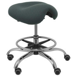 T16BALI600 PIQUERAS Y CRESPO TABURETE ALATOZ GIRATORIO ANATÓMICO BASE CROMADA TEJIDO BALI GRIS OSCURO