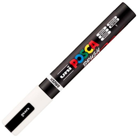 311738000 POSCA MARCADOR PC-5BR BRUSH PUNTA M SEMIFLEXIBLE BLANCO