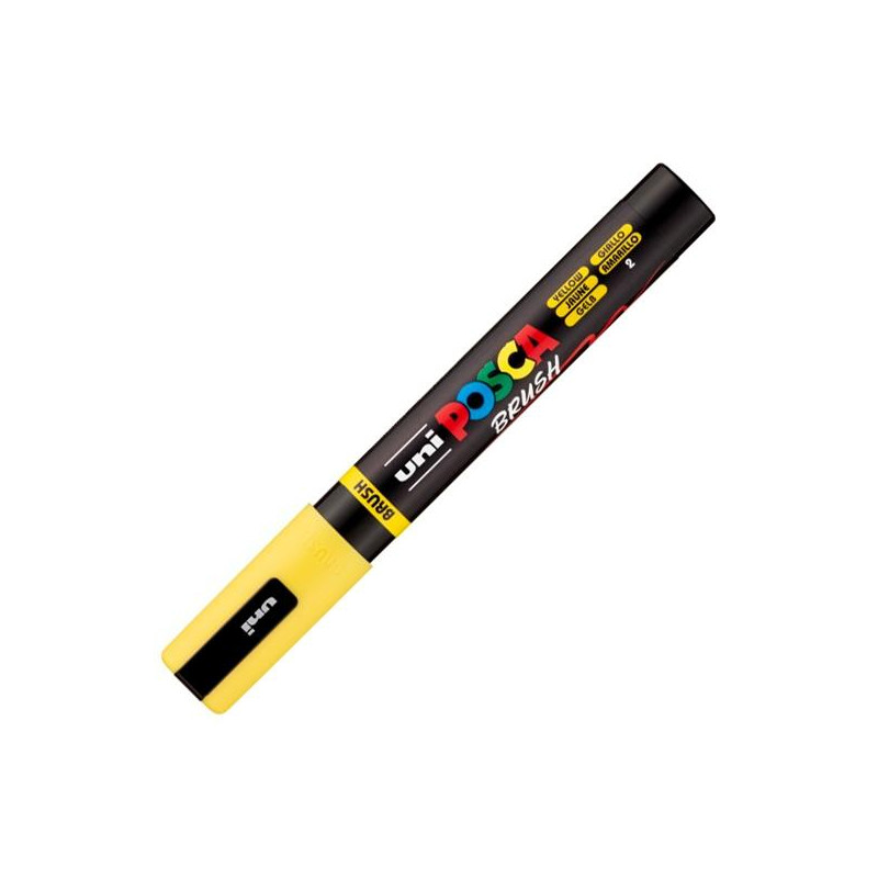 311746000 POSCA MARCADOR PC-5BR BRUSH PUNTA M SEMIFLEXIBLE AMARILLO