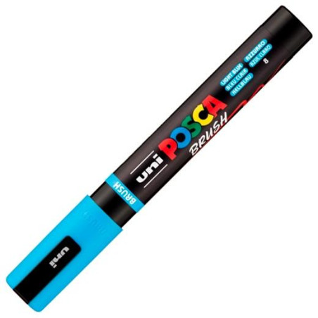 311787000 POSCA MARCADOR PC-5BR BRUSH PUNTA M SEMIFLEXIBLE AZUL CLARO
