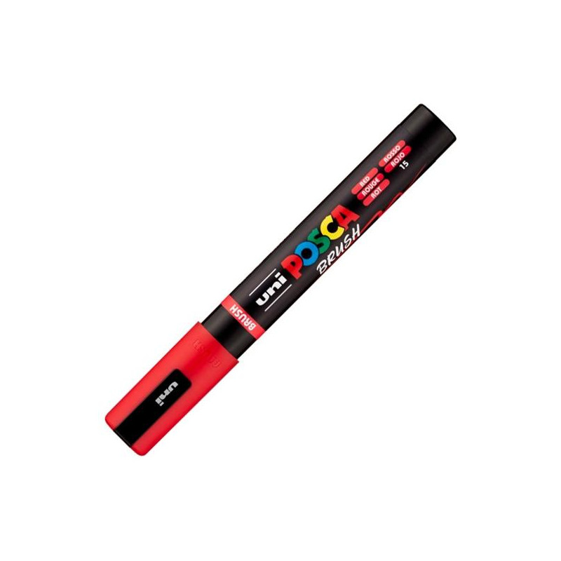 311829000 POSCA MARCADOR PC-5BR BRUSH PUNTA M SEMIFLEXIBLE ROJO