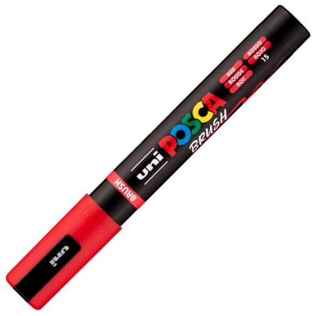 311829000 POSCA MARCADOR PC-5BR BRUSH PUNTA M SEMIFLEXIBLE ROJO