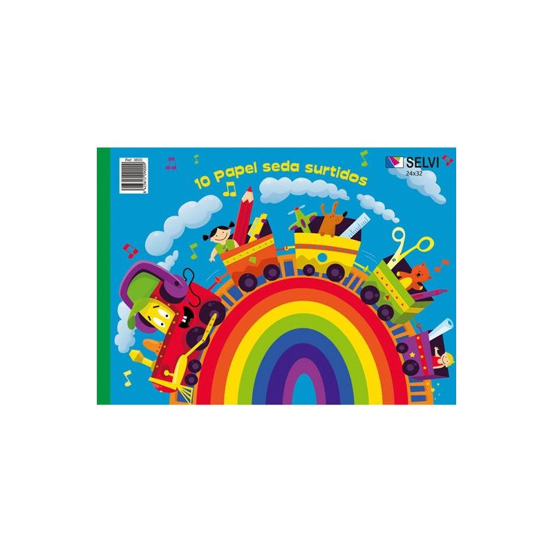 3600 SELVI BLOC DE MANUALIDADES PAPEL SEDA 10 32X24CM COLORES SURTIDOS