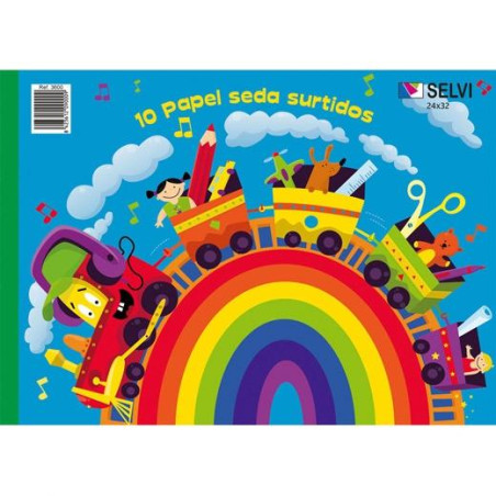 3600 SELVI BLOC DE MANUALIDADES PAPEL SEDA 10 32X24CM COLORES SURTIDOS