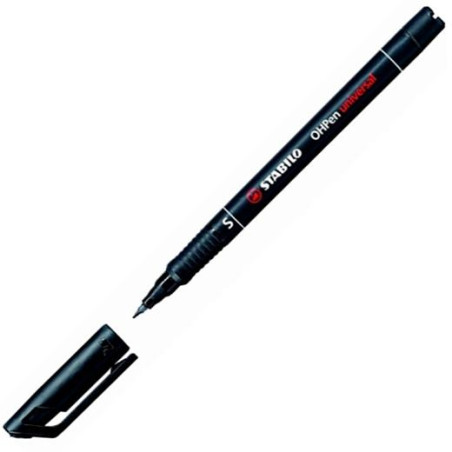 841/46 STABILO MARCADOR PERMANENTE OHPEN UNIVERSAL S PUNTA SUPER FINA 0.4MM NEGRO