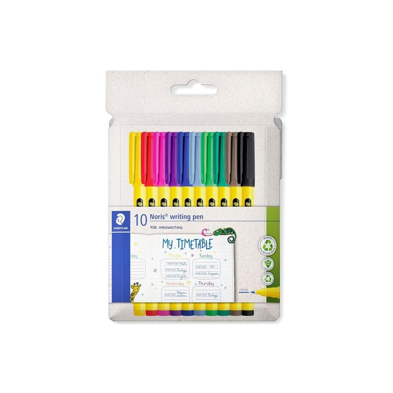 307 C10 STAEDTLER ROTULADORES NORIS WRITING PEN 307 PUNTA FINA C/SURTIDOS ESTUCHE 10 UD