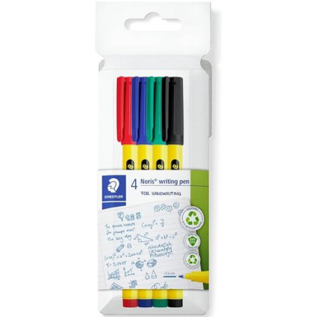 307 C4 STAEDTLER ROTULADORES NORIS WRITING PEN 307 PUNTA FINA C/SURTIDOS ESTUCHE 4 UD
