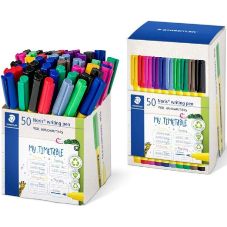 307-S CT50 STAEDTLER ROTULADORES NORIS WRITING PEN 307 PUNTA FINA C/SURTIDOS CAJA EXPOSITORA 50 UD